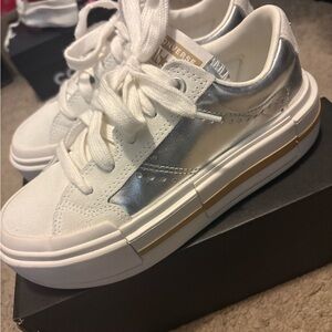Converse White and Metallic Sneakers